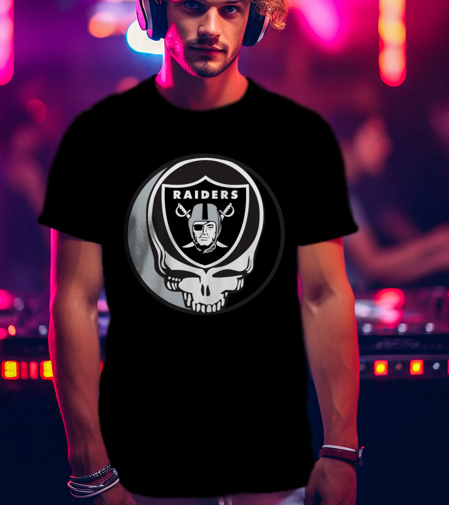 Grateful Dead Raiders Skull Logo For Oakland Raiders Fans T-Shirt