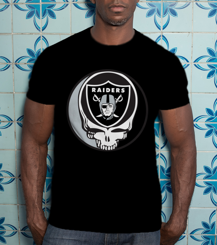 Grateful Dead Raiders Skull Logo For Oakland Raiders Fans T-Shirt