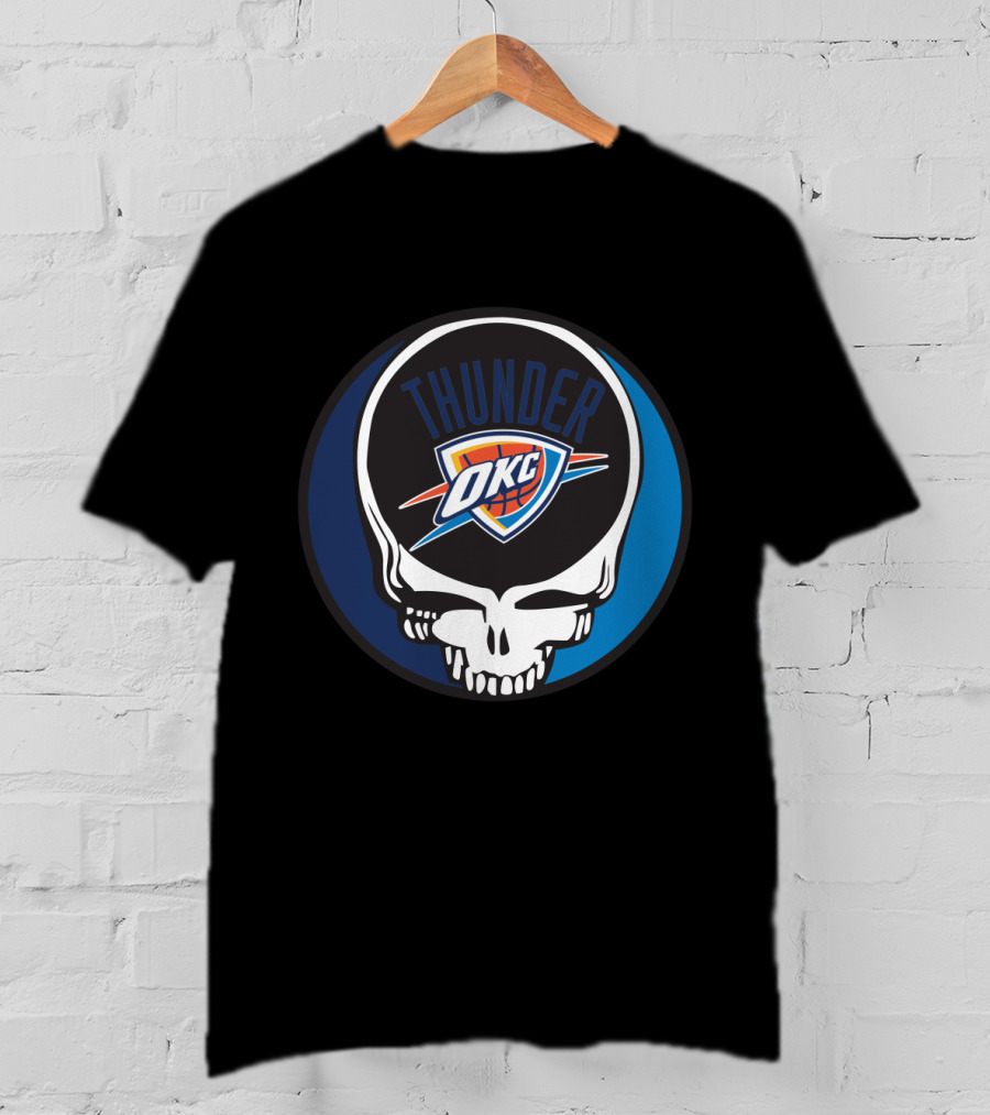 Thunder Okc Basketball Skull Icon For Grateful Dead Oklahoma City Fans T-Shirt
