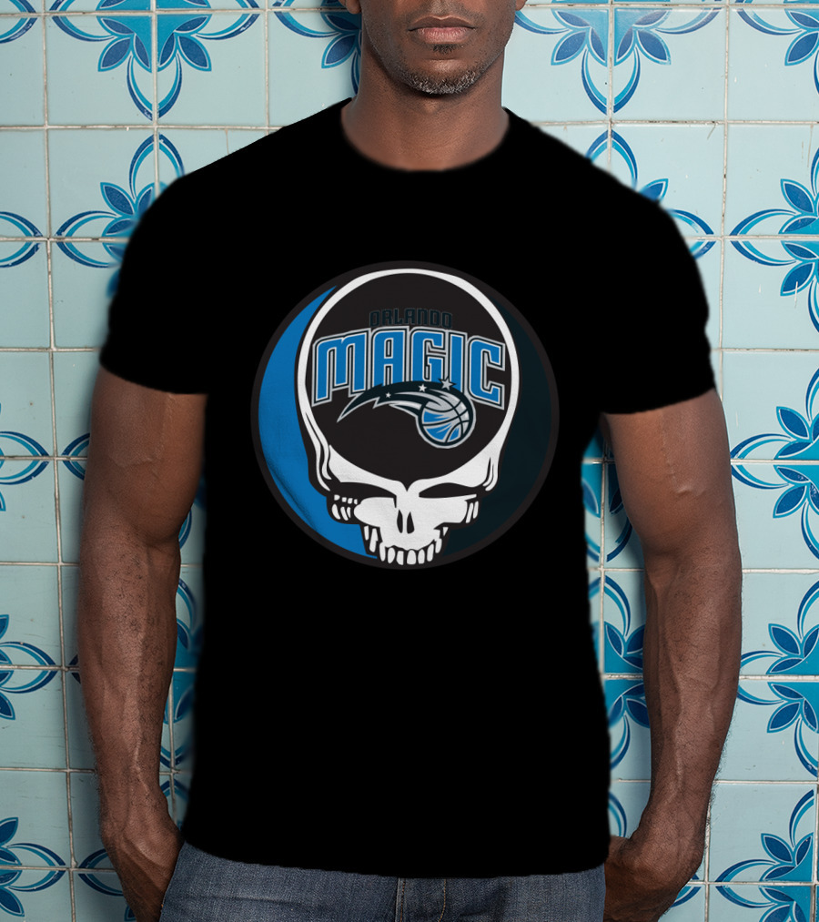 Orlando Magic Grateful Dead Steal Your Face Basketball Fusion T-Shirt
