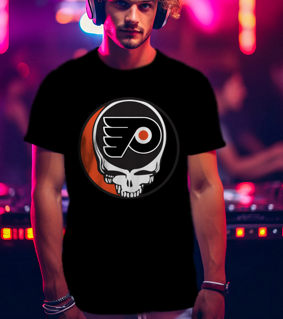 Philadelphia Flyers Grateful Dead Skull T-Shirt