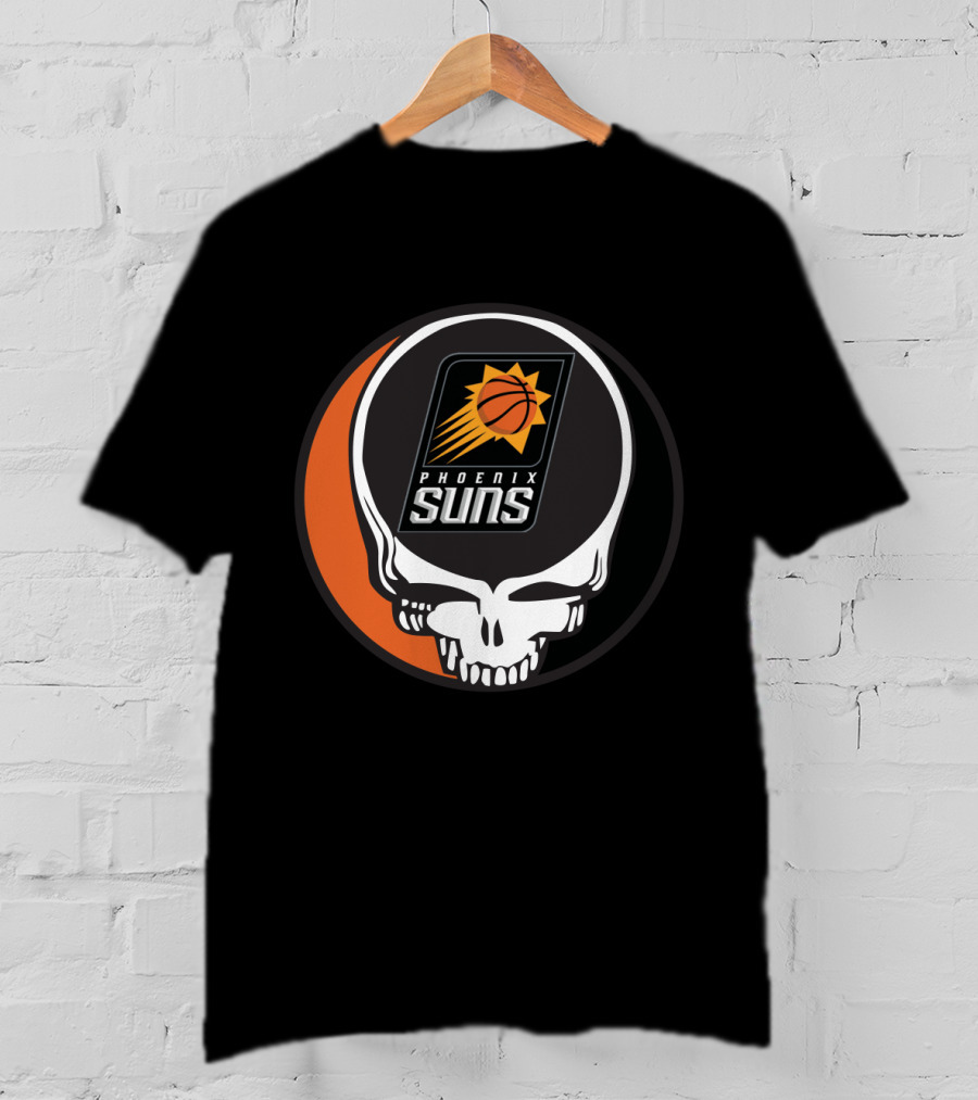 Grateful Dead Skull With Phoenix Suns Basketball T-Shirt