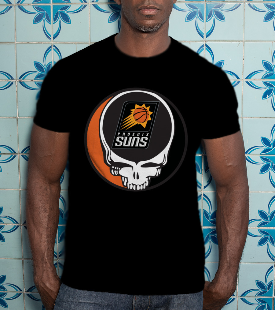 Grateful Dead Skull With Phoenix Suns Basketball T-Shirt