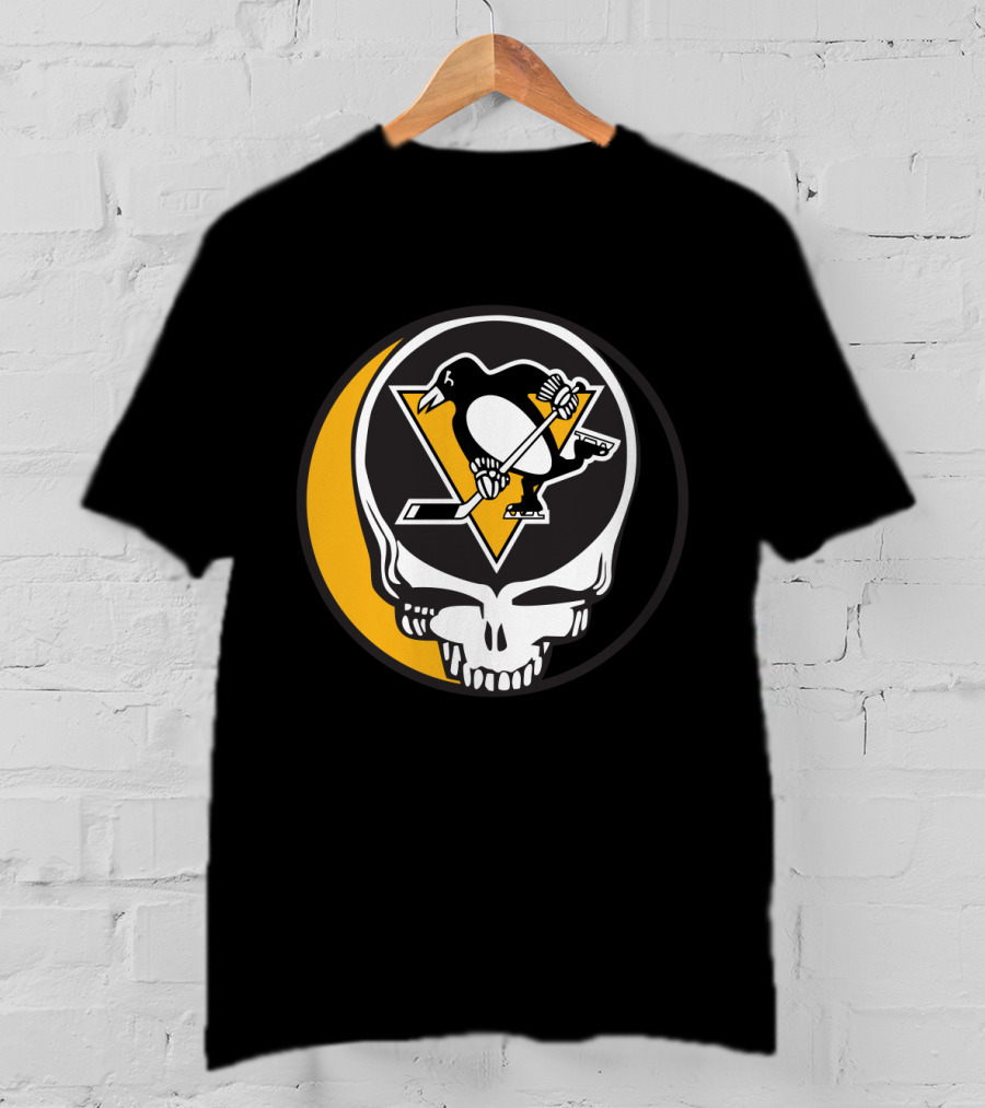 Pittsburgh Penguins And Grateful Dead Logo Mashup For Fans T-Shirt