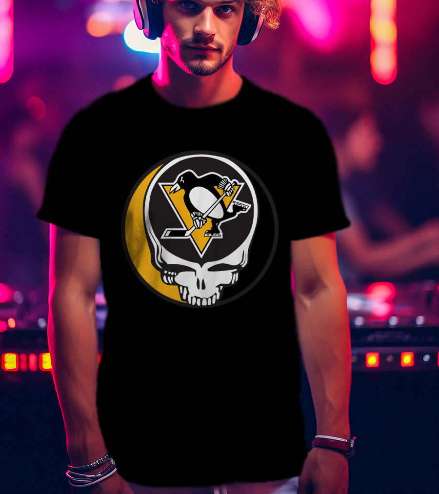 Pittsburgh Penguins And Grateful Dead Logo Mashup For Fans T-Shirt