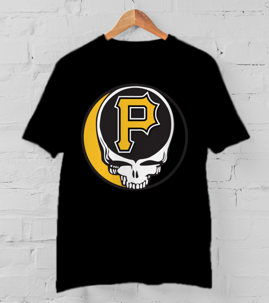 Grateful Dead Skull With Pittsburgh Pirates Logo For Fans T-Shirt