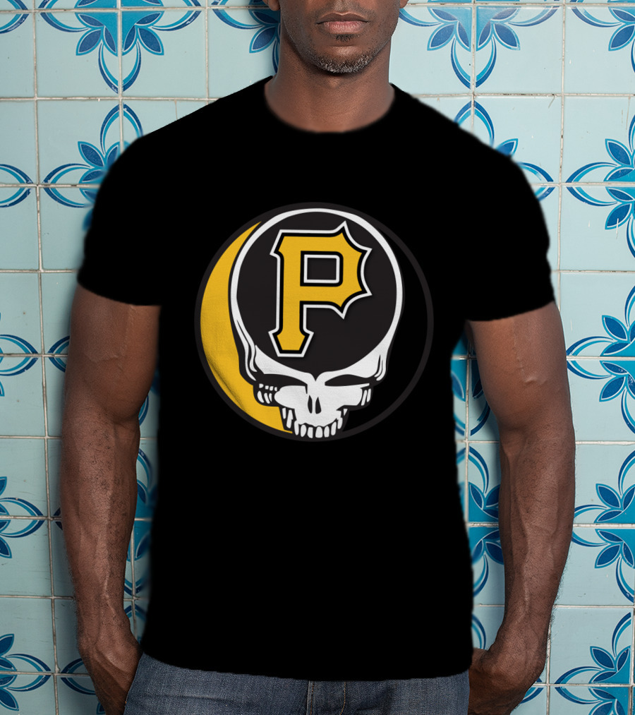 Grateful Dead Skull With Pittsburgh Pirates Logo For Fans T-Shirt