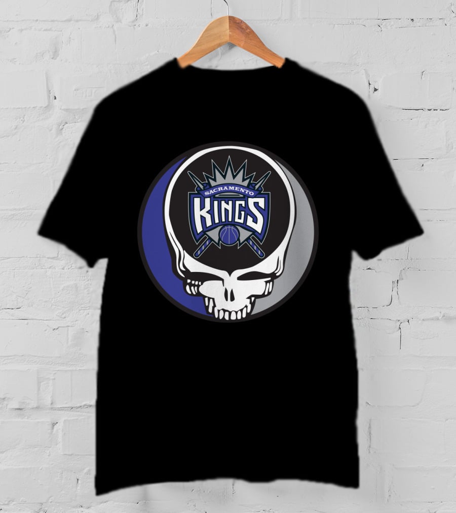 Grateful Dead Sacramento Kings Skull Logo Fusion T-Shirt