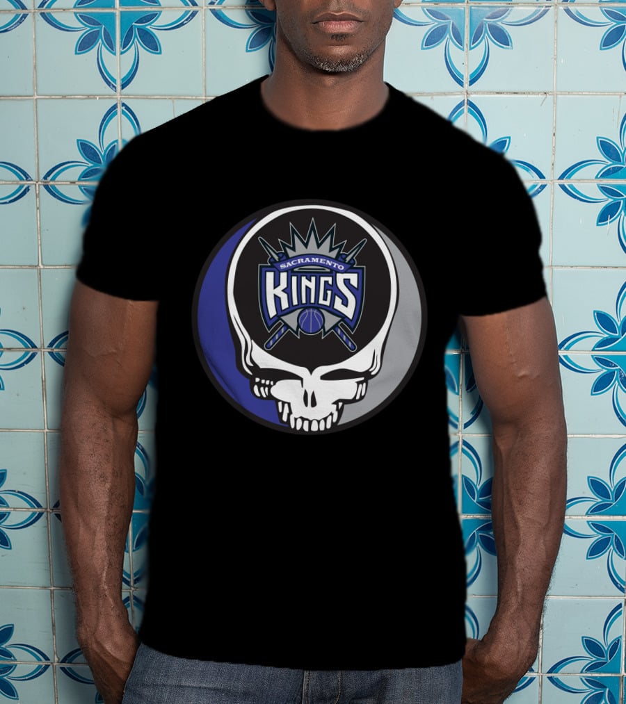 Grateful Dead Sacramento Kings Skull Logo Fusion T-Shirt