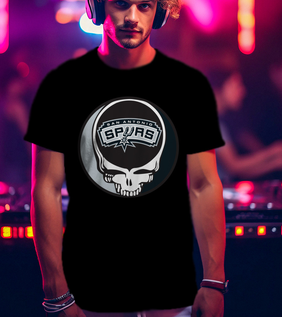 San Antonio Spurs Grateful Dead Skull T-Shirt