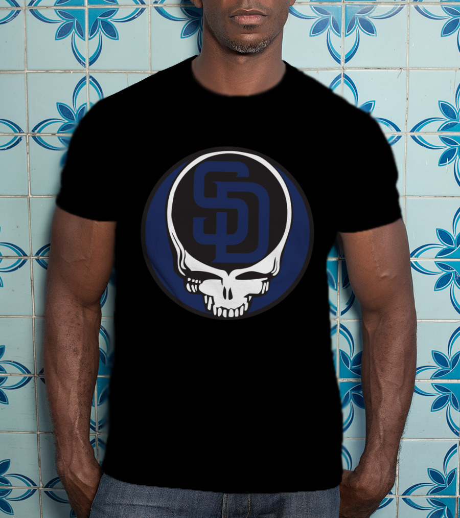 Grateful Dead San Diego Padres Fans Skull Logo Fusion T-Shirt