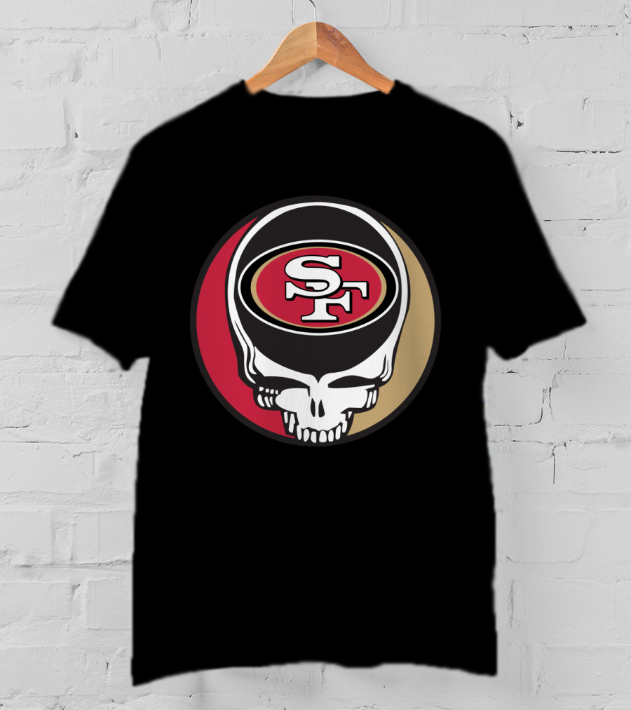 Grateful Dead Skull With San Francisco 49ers Sf Logo For Fans T-Shirt
