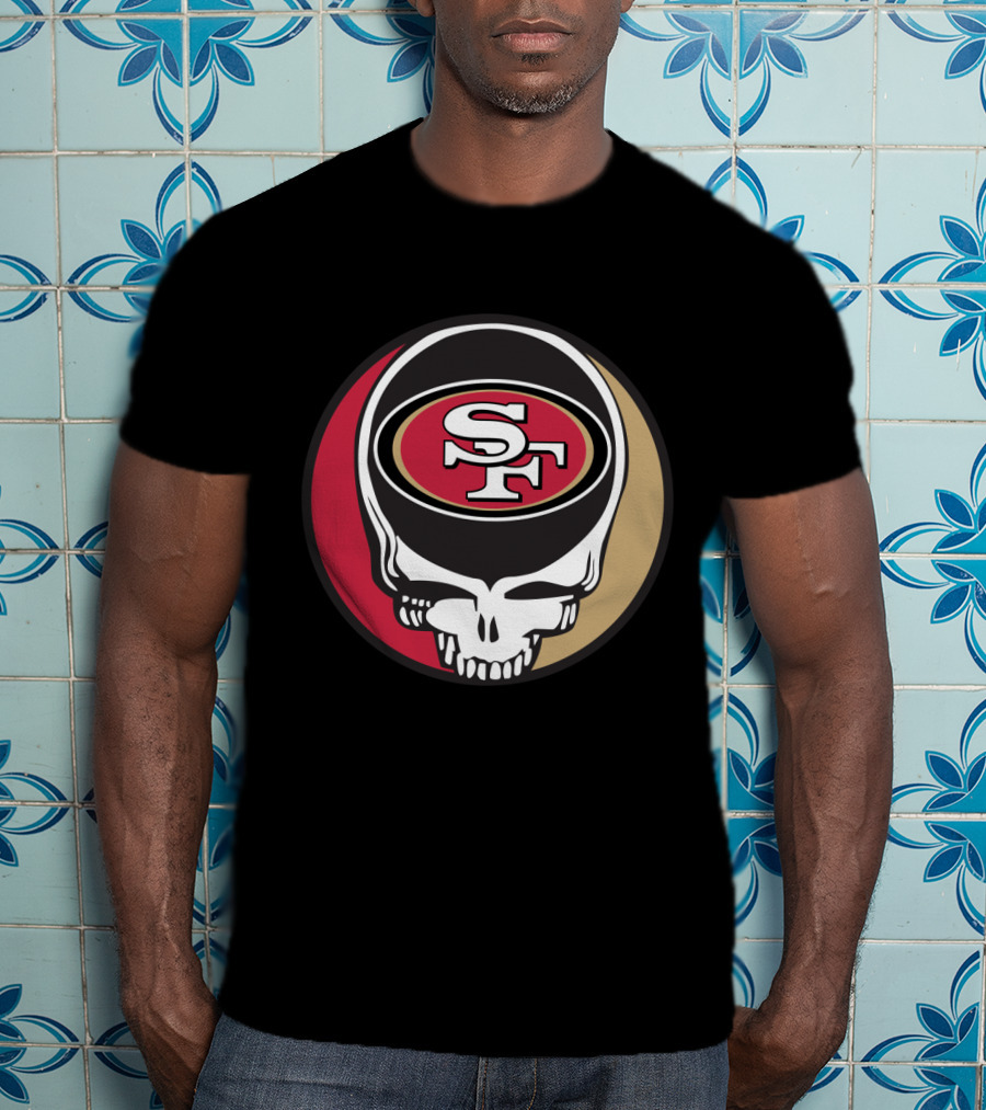 Grateful Dead Skull With San Francisco 49ers Sf Logo For Fans T-Shirt