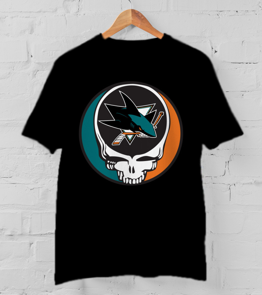 San Jose Sharks And Grateful Dead Skull Logo Fusion For Dedicated Fans T-Shirt