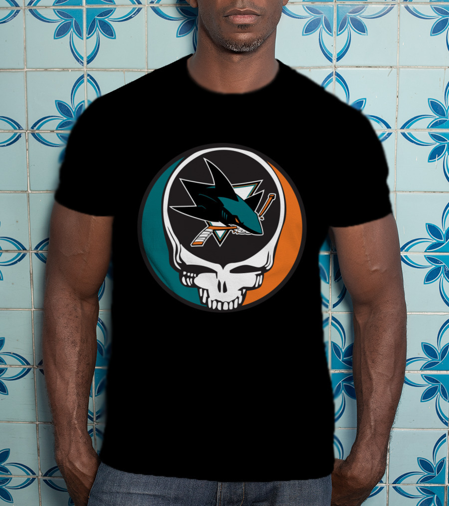 San Jose Sharks And Grateful Dead Skull Logo Fusion For Dedicated Fans T-Shirt
