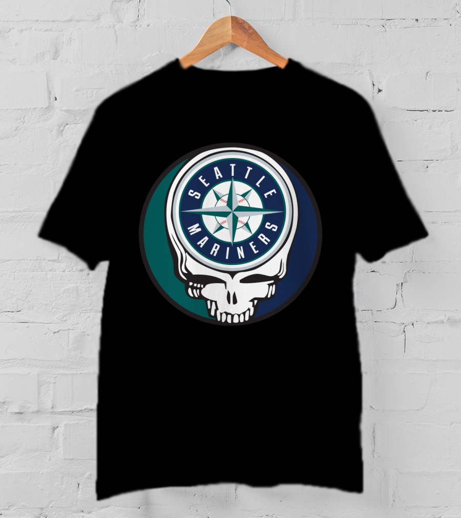 Seattle Mariners Grateful Dead Skull Baseball Mashup T-Shirt