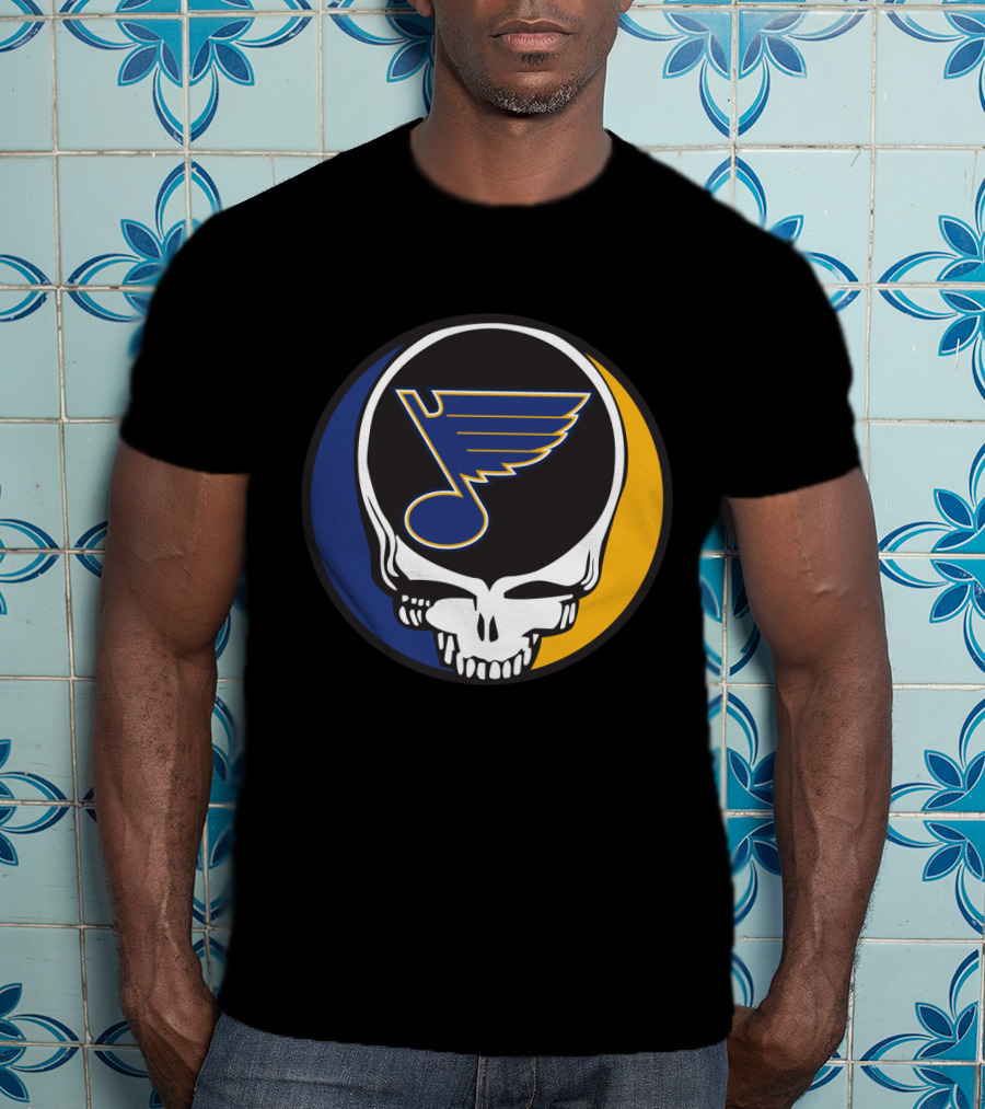 Grateful Dead St. Louis Blues Skull Logo Fusion T-Shirt