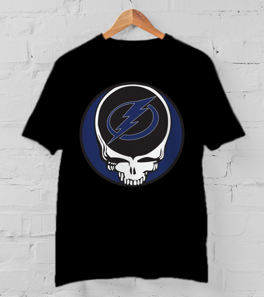 Grateful Dead Tampa Bay Lightning Fans Skull With Bolt T-Shirt