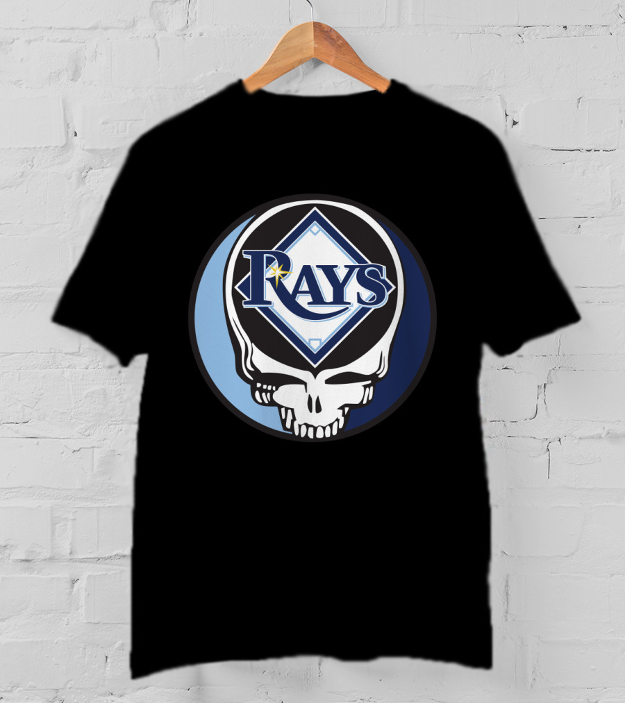 Grateful Dead Skull With Tampa Bay Rays Logo For Fans T-Shirt