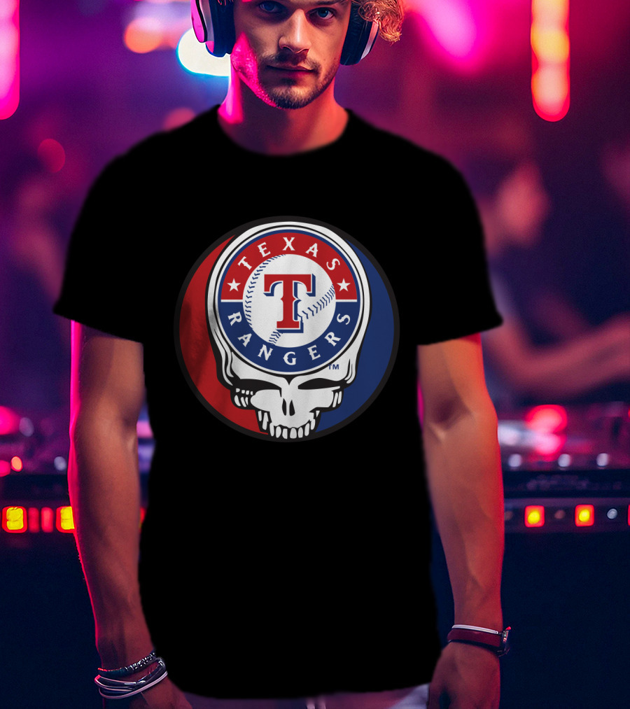 Texas Rangers Baseball Skull Grateful Dead-Inspired T-Shirt