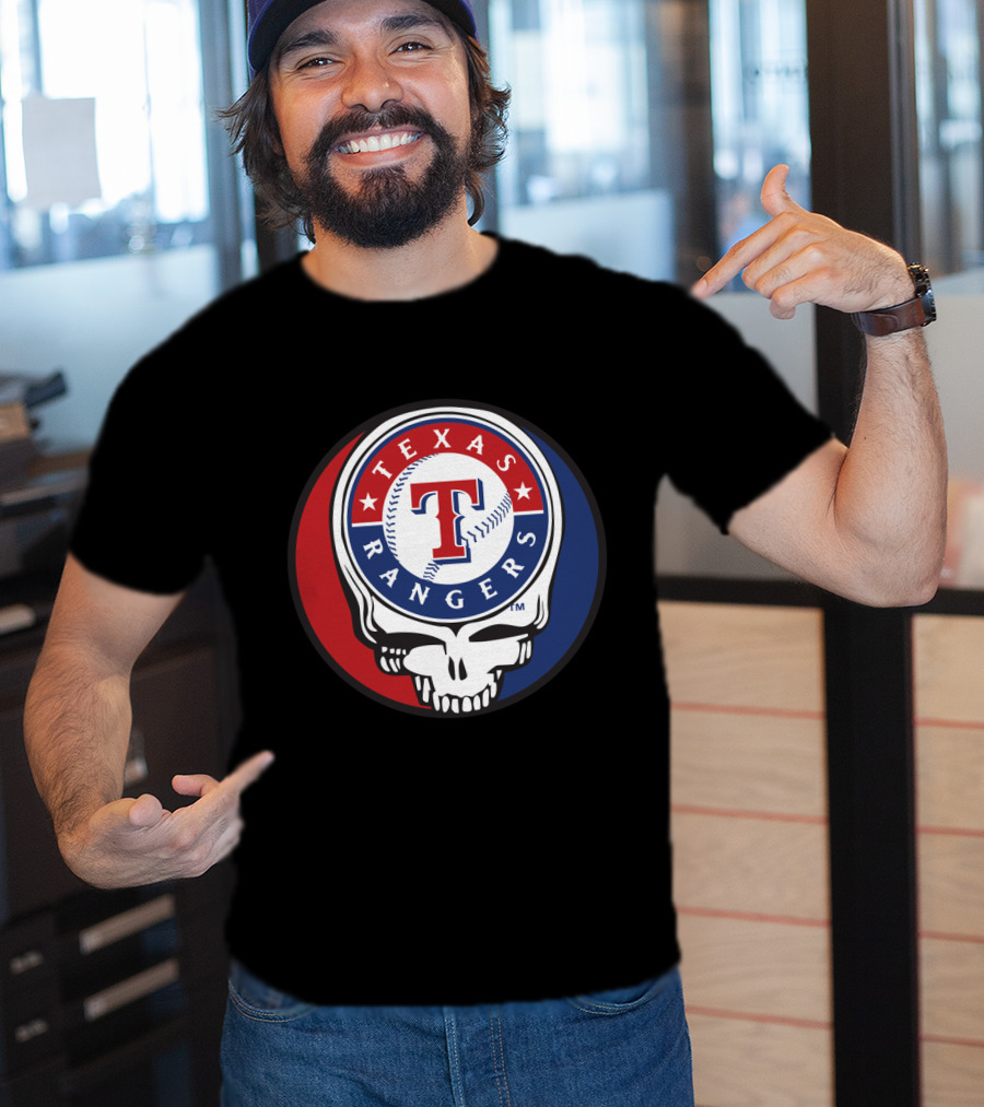 Texas Rangers Baseball Skull Grateful Dead-Inspired T-Shirt