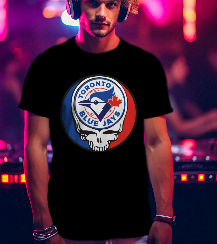 Toronto Blue Jays Grateful Dead Fan Logo Fusion T-Shirt