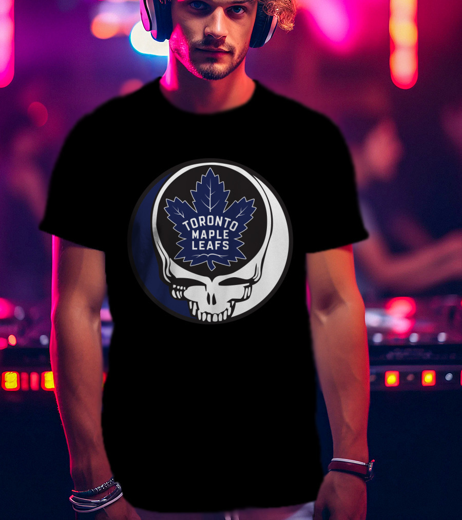 Toronto Maple Leafs Skull With Grateful Dead Style Leafs Fans T-Shirt