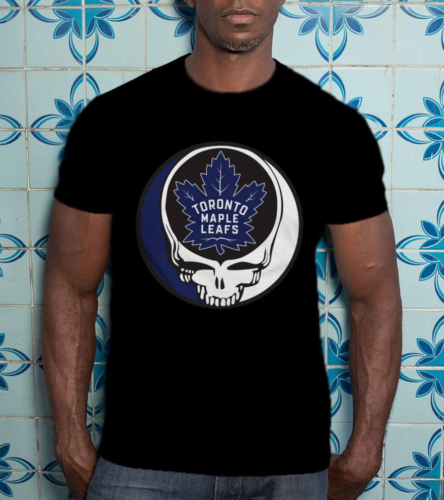 Toronto Maple Leafs Skull With Grateful Dead Style Leafs Fans T-Shirt