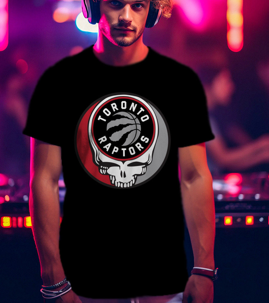 Toronto Raptors Grateful Dead Skull Basketball T-Shirt