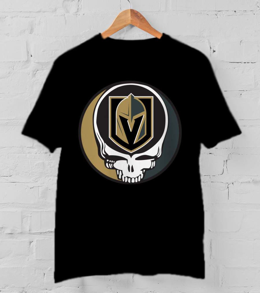 Grateful Dead Skull With Vegas Golden Knights Helmet T-Shirt