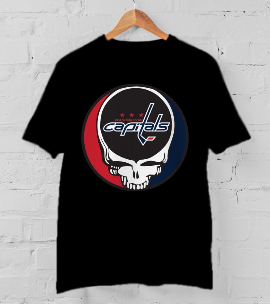 Washington Capitals Steal Your Face Hockey Skull T-Shirt