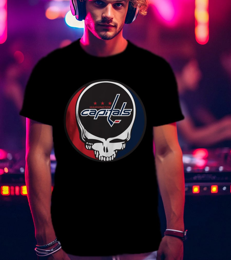 Washington Capitals Steal Your Face Hockey Skull T-Shirt