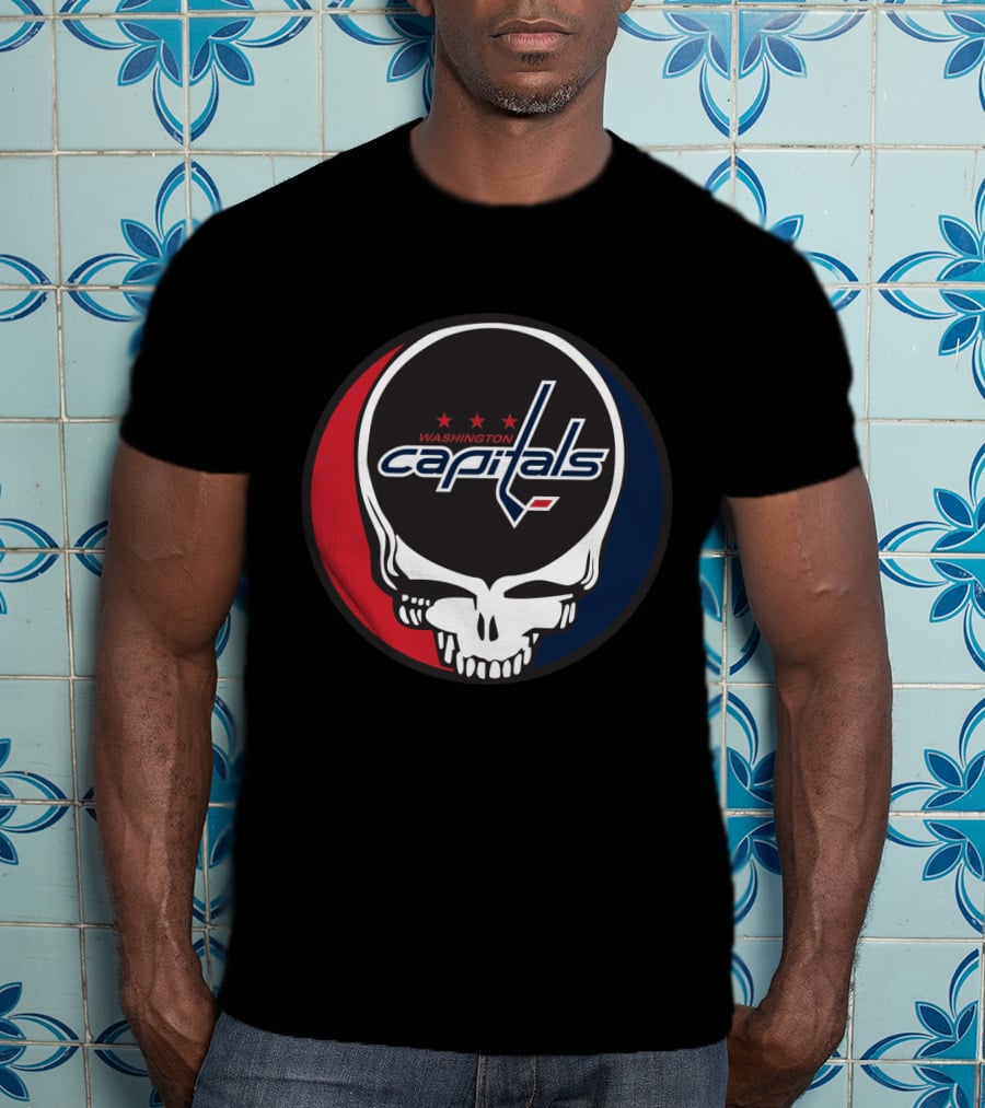 Washington Capitals Steal Your Face Hockey Skull T-Shirt