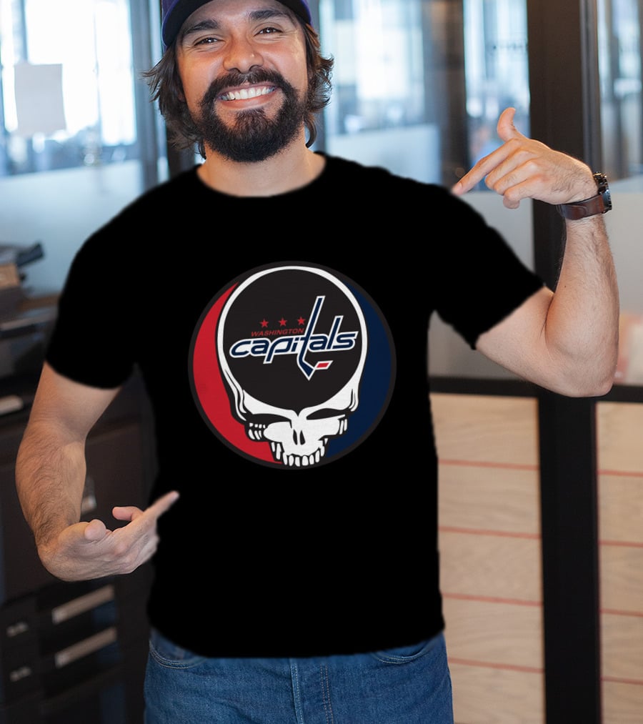 Washington Capitals Steal Your Face Hockey Skull T-Shirt