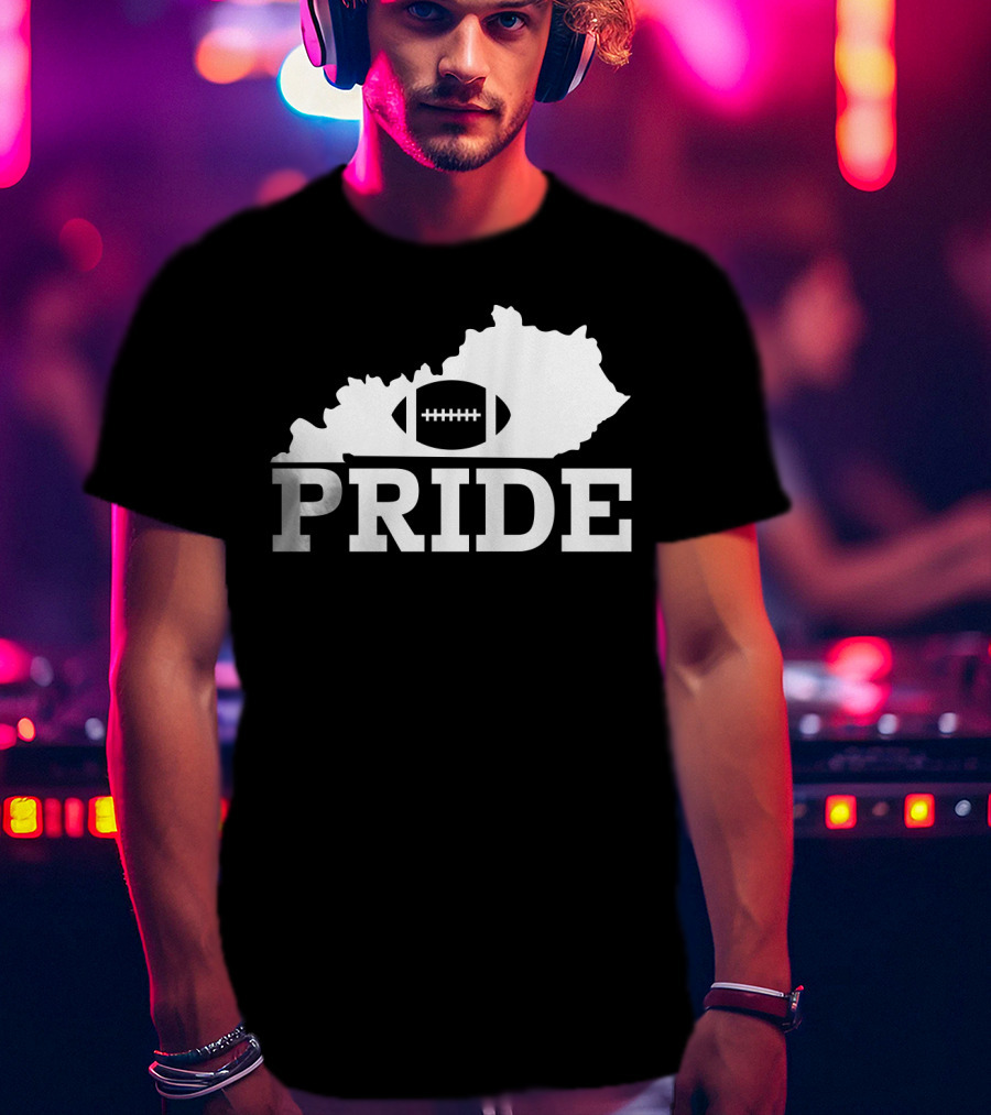 Kentucky State Outline Football Pride T-Shirt