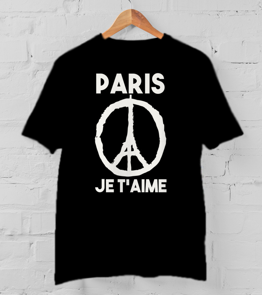 Paris Je T'aime Peace Symbol Eiffel Tower Integration T-Shirt
