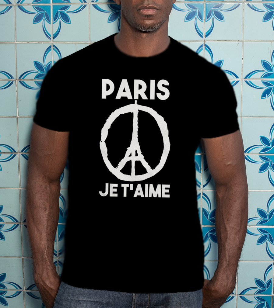 Paris Je T'aime Peace Symbol Eiffel Tower Integration T-Shirt