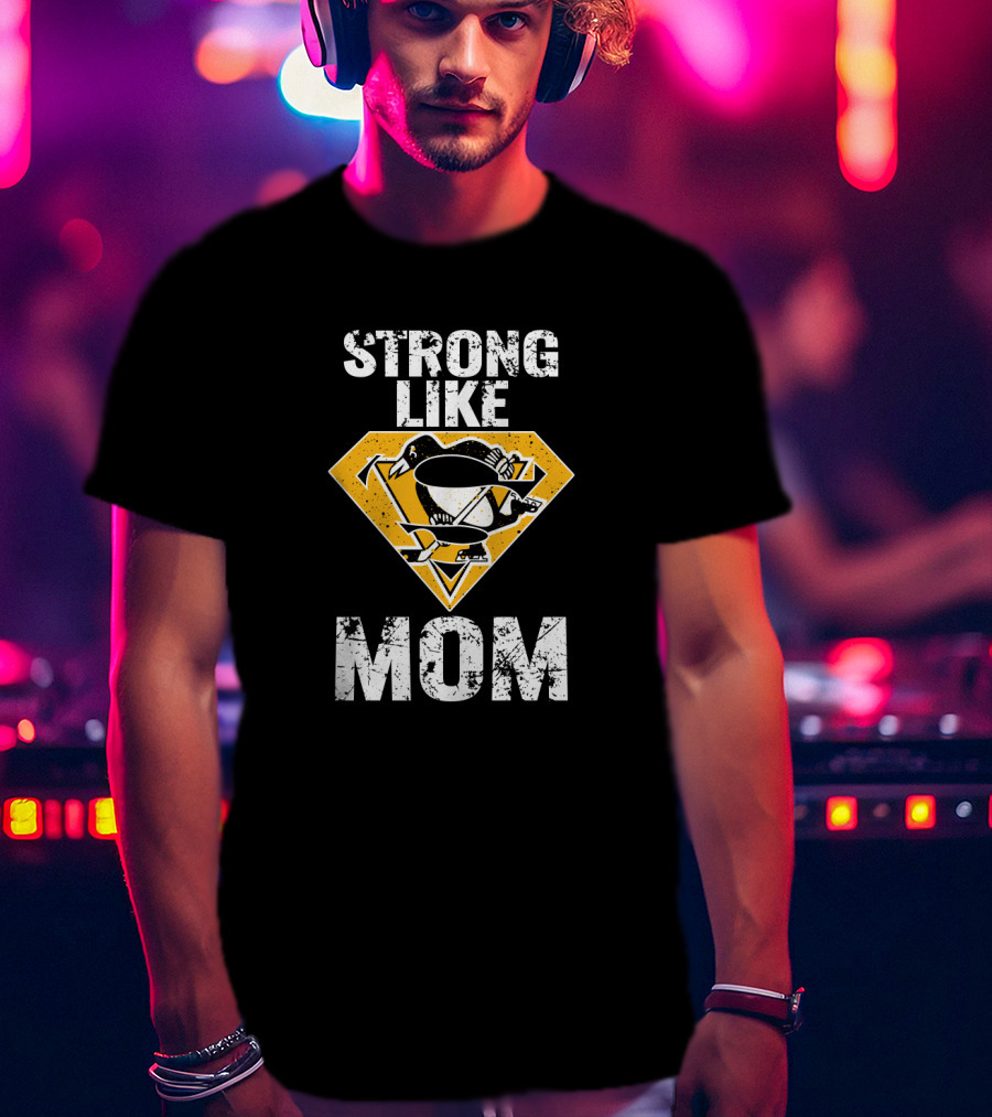 Strong Like Mom Pittsburgh Penguins Superhero T-Shirt