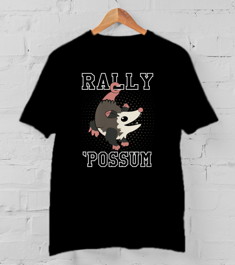 Rally Possum Cartoon Animal With Stars T-Shirt