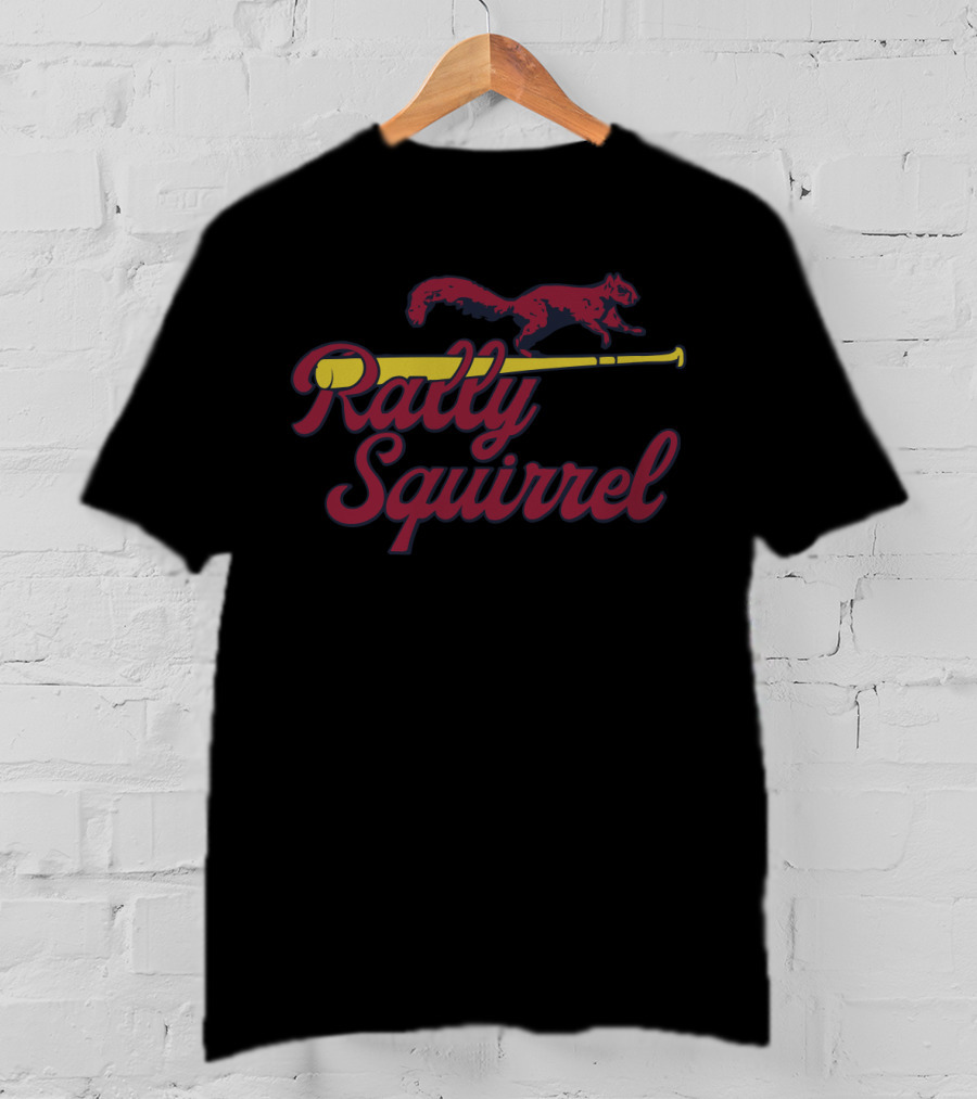 Rally Squirrel Baseball Bat St. Louis Cardinals Fans T-Shirt
