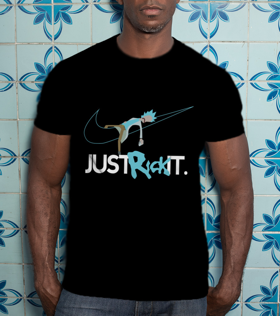 Rick And Morty Just Rick It Swoosh Spoof T-Shirt