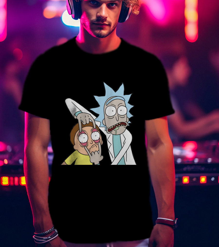 Rick And Morty Screaming Eye-Popping Gesture T-Shirt