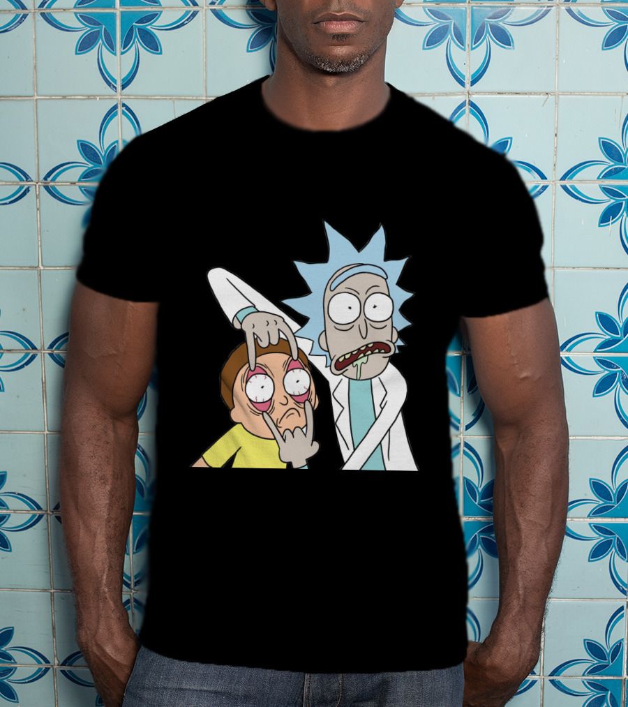 Rick And Morty Screaming Eye-Popping Gesture T-Shirt