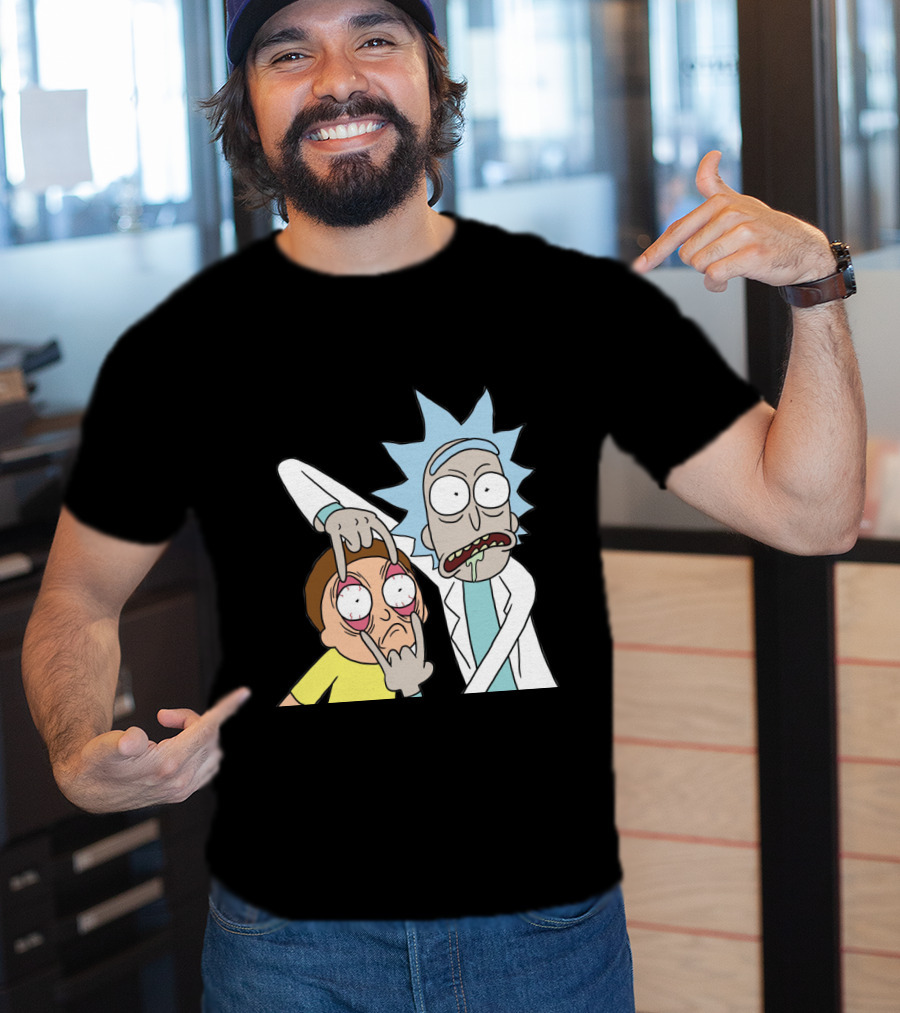 Rick And Morty Screaming Eye-Popping Gesture T-Shirt