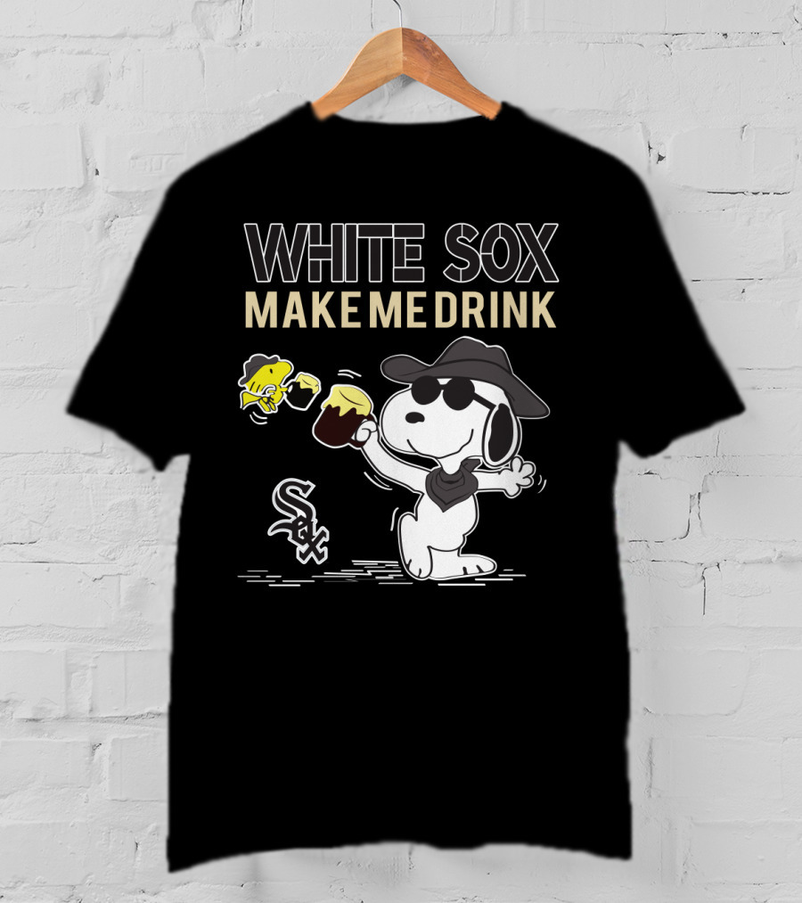 Snoopy White Sox Make Me Drink Baseball Fan Humor T-Shirt