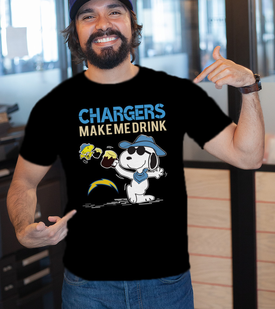 Snoopy Chargers Make Me Drink Los Angeles Fans T-Shirt
