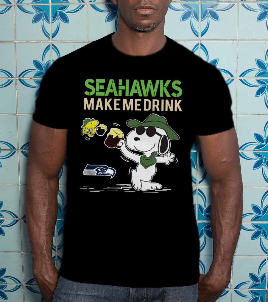 Seattle Seahawks Make Me Drink Snoopy Fan Celebration T-Shirt