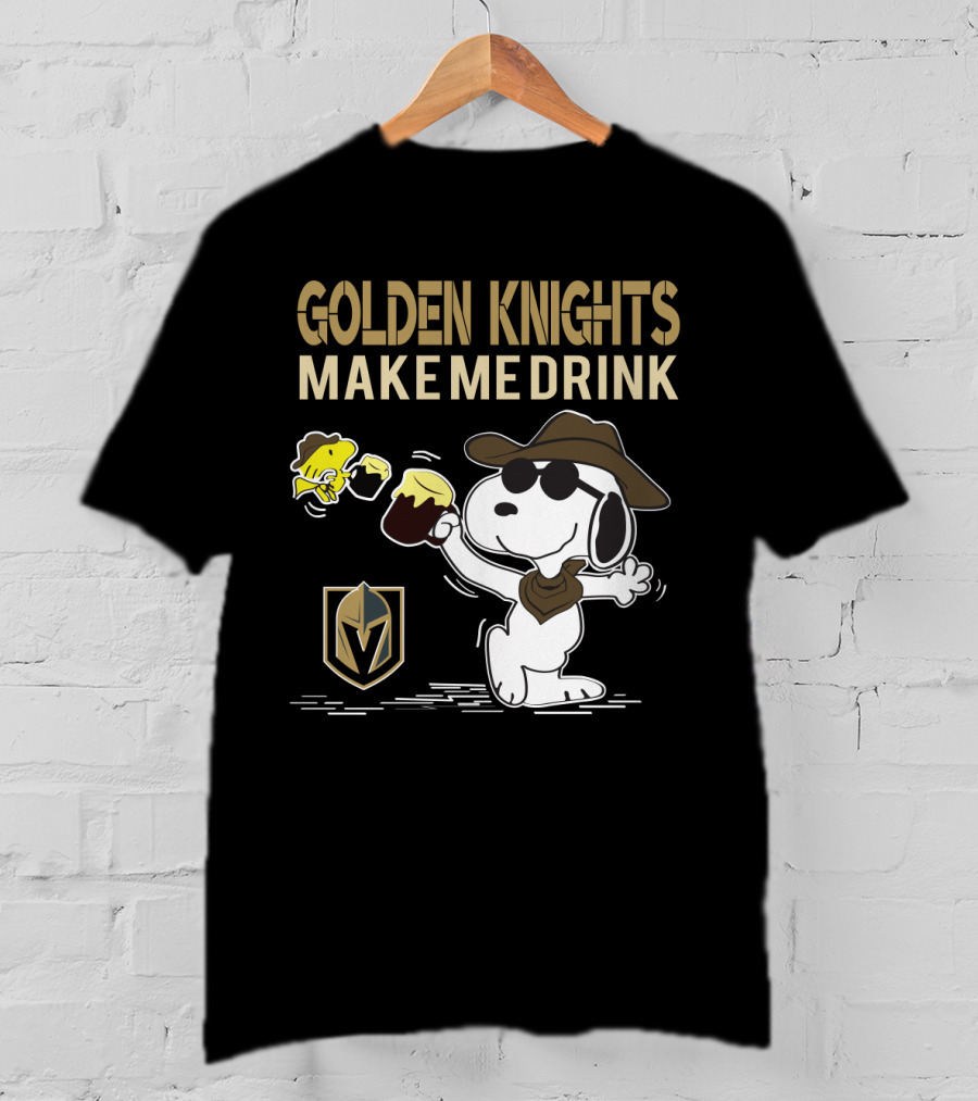 Snoopy Golden Knights Make Me Drink Vegas Fans Peanuts Beer Mug Fashion T-Shirt