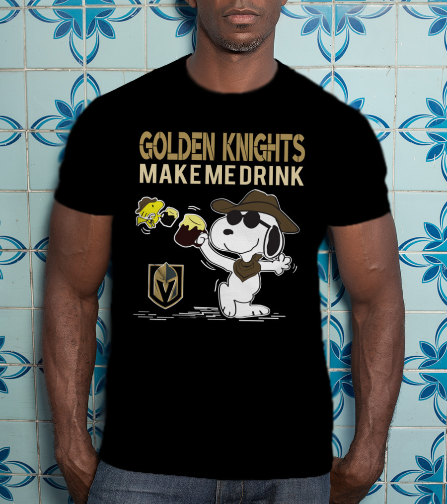 Snoopy Golden Knights Make Me Drink Vegas Fans Peanuts Beer Mug Fashion T-Shirt