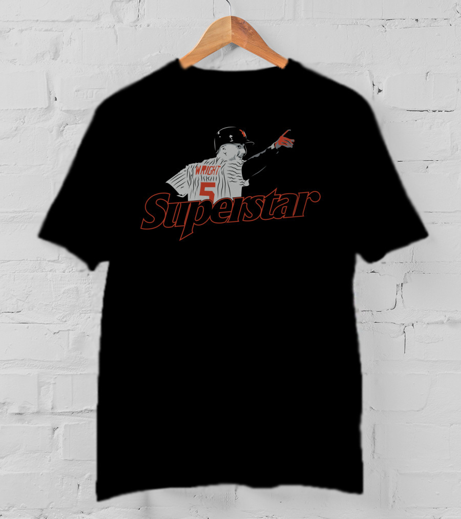 Superstar David Wright Number 5 Baseball T-Shirt